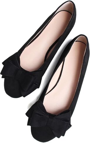 Stunner Women's Dress Flats Cute Round Toe Bowknot Flats Comfortable Ballet Flats Casual Slip On Flat Shoes2E in Saudi Arabia