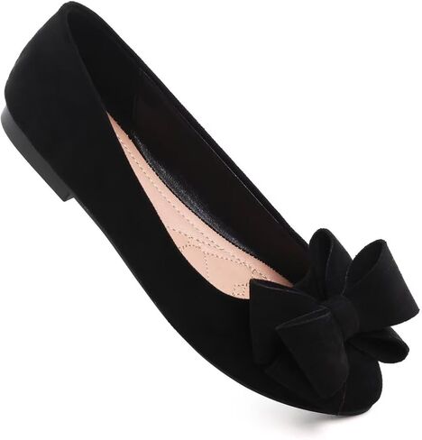 Stunner Women's Dress Flats Cute Round Toe Bowknot Flats Comfortable Ballet Flats Casual Slip On Flat Shoes2E in Saudi Arabia