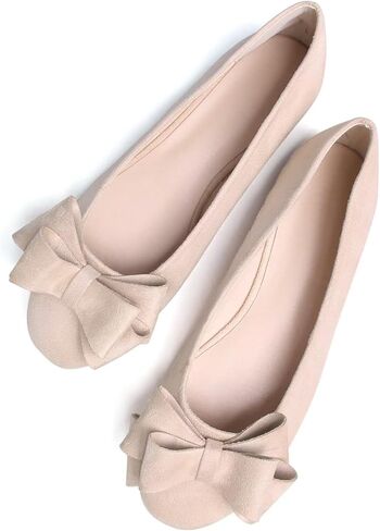 Stunner Women's Dress Flats Cute Round Toe Bowknot Flats Comfortable Ballet Flats Casual Slip On Flat Shoes2E in Saudi Arabia