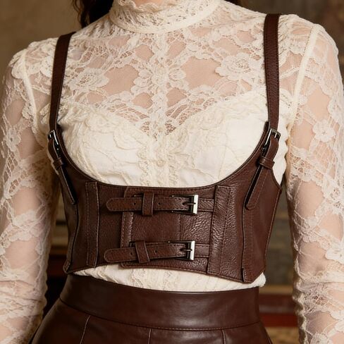 Women Gothic Steampunk Harness Belt Vintage PU Leather Corset Waist Belt Rave Halloween Dresses Party Acc in Saudi Arabia