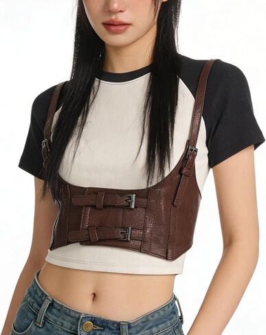 Women Gothic Steampunk Harness Belt Vintage PU Leather Corset Waist Belt Rave Halloween Dresses Party Acc in Saudi Arabia