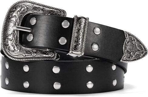 maikun Studded Belt for Women, Punk Rock Rivet Belt With Western Buckle Design Y2K Cool Style in Saudi Arabia
