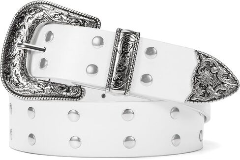 maikun Studded Belt for Women, Punk Rock Rivet Belt With Western Buckle Design Y2K Cool Style in Saudi Arabia