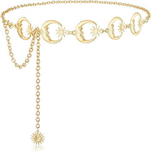 Waist Chains Belt Women Chain Belts for Dresses Jeans Adjustable Fashion Gold Silver Belts in Saudi Arabia