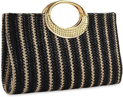 Straw Raffia Clutch Purse for Women,Summer Beach Handbag, Top Handle Crossbody Bag for Vacation & Daily Wear in Kuwait