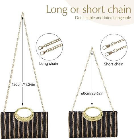 Straw Raffia Clutch Purse for Women,Summer Beach Handbag, Top Handle Crossbody Bag for Vacation & Daily Wear in Kuwait