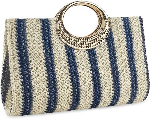 Straw Raffia Clutch Purse for Women,Summer Beach Handbag, Top Handle Crossbody Bag for Vacation & Daily Wear in Kuwait