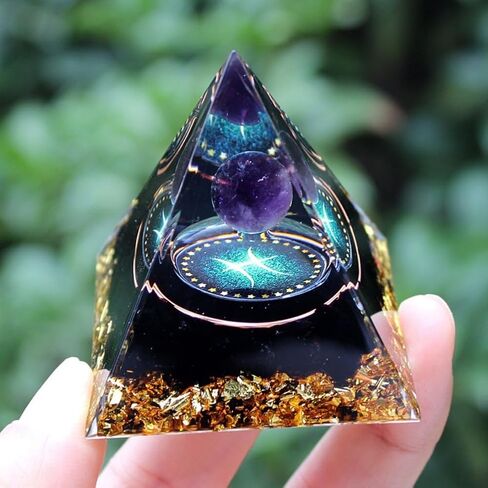 Twelve Constellations Orgone Pyramid - Taurus/Scorpio/Leo/Pisces/Cancer/Virgo/Libra/Aries/Gemini/Aquarius Amethyst - Gift Tool, Home Decor in Kuwait