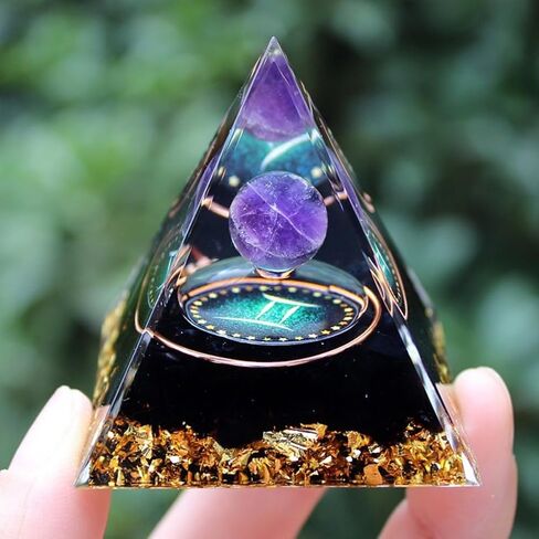Twelve Constellations Orgone Pyramid - Taurus/Scorpio/Leo/Pisces/Cancer/Virgo/Libra/Aries/Gemini/Aquarius Amethyst - Gift Tool, Home Decor in Kuwait