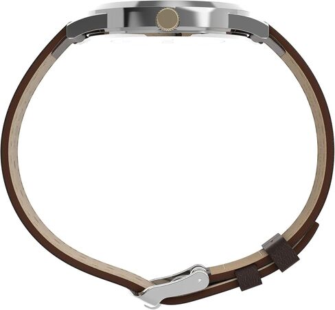 Timex Men's Main Street 38mm Watch - Brown Strap Green Dial Silver-Tone Case in Kuwait