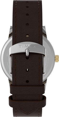 Timex Men's Main Street 38mm Watch - Brown Strap Green Dial Silver-Tone Case in Kuwait