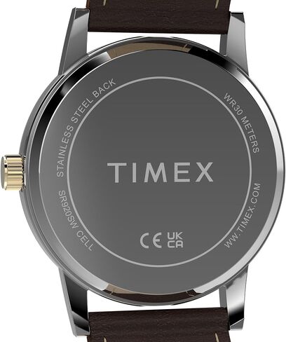 Timex Men's Main Street 38mm Watch - Brown Strap Green Dial Silver-Tone Case in Kuwait