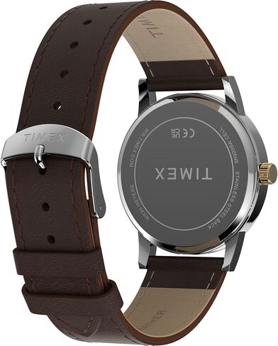 Timex Men's Main Street 38mm Watch - Brown Strap Green Dial Silver-Tone Case in Kuwait
