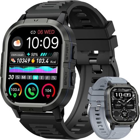 Smart Watch for Men Fitness Tracker: Military Waterproof Make Answer Call Digital Mens Watches Running Step Pedometer Smartwatch Compatible Samsung Android and iPhone Sleep Heart Rate SpO2 Monitor in Saudi Arabia