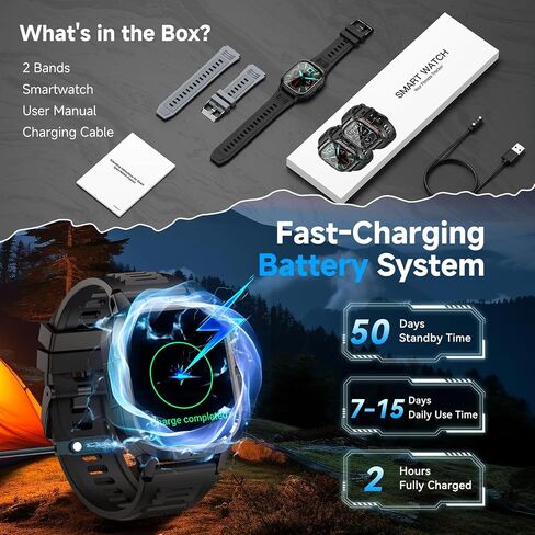 Smart Watch for Men Fitness Tracker: Military Waterproof Make Answer Call Digital Mens Watches Running Step Pedometer Smartwatch Compatible Samsung Android and iPhone Sleep Heart Rate SpO2 Monitor in Saudi Arabia