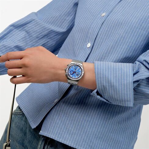Swatch Skin Irony Unisex Casual Watch Stainless Steel Blue Quartz Water Resistant Midday in THE Mirror in Kuwait