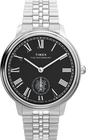 Timex Men's Waterbury Metropolitan 39mm Watch - Stainless Steel Bracelet Black Dial Stainless Steel Case in Kuwait