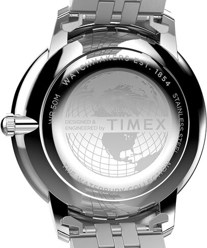 Timex Men's Waterbury Metropolitan 39mm Watch - Stainless Steel Bracelet Black Dial Stainless Steel Case in Kuwait