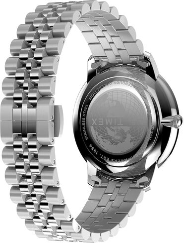 Timex Men's Waterbury Metropolitan 39mm Watch - Stainless Steel Bracelet Black Dial Stainless Steel Case in Kuwait