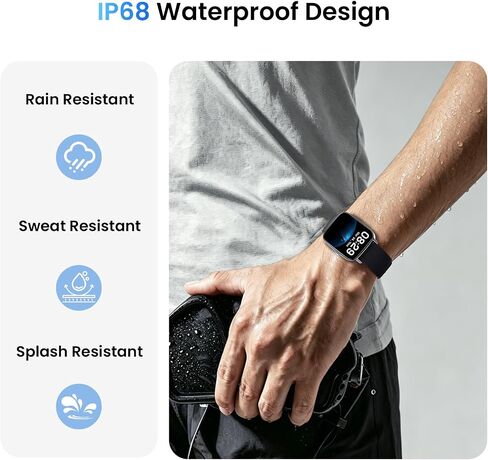 Smart Watch for Women and Men, 1.85" HD Fitness Trackers Compatible with iPhone/Android/Samsung (Answer/Make Calls), Heart Rate/Sleep/SpO2 Monitor, 101+ Sports Modes, IP68 Waterproof, 2 Bands, Black in Saudi Arabia