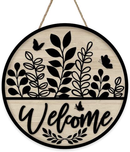 Welcome to The Lake Front Door Sign, Lakehouse Farmhouse Paddle Helm Wood Hanger Outdoor Outside Porch Home Decor, Rustic Lakeside Polka Dots Wooden Wreath Indoor Wall Hanging Decoration in Kuwait