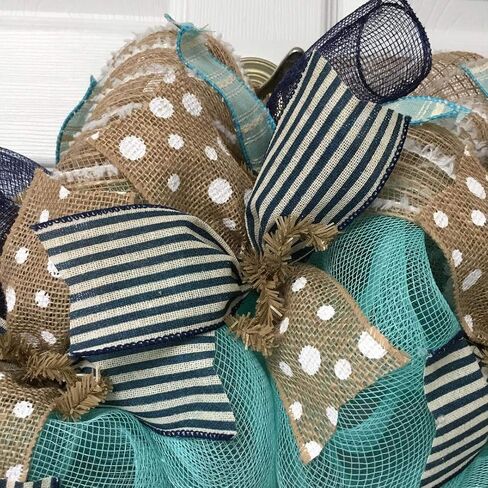 Beach Wreath, Luxury Handmade – Beach Rules Front Door Decor, 24 or 28 Inch in Kuwait