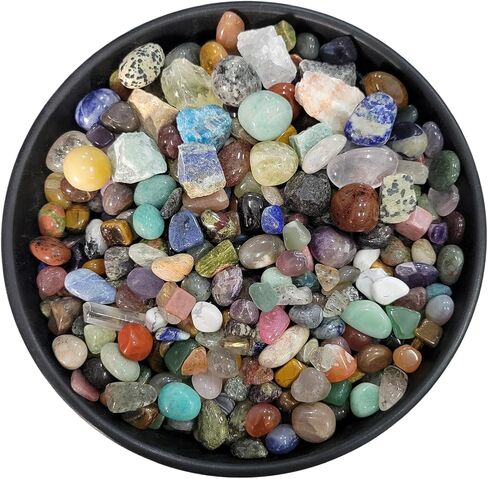2lb 300+ Pcs 50Kinds Rocks and Minerals Set,Crystals and Gemstones Including Raw Crystals Tumbled Stones,Crystal Crushed Stones for Energy Chakra,Rocks Collections in Kuwait