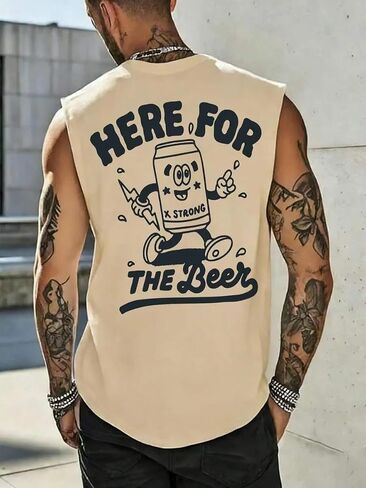 Men’s Tank Top, Sleeveless Graphic Tee, Casual Summer Shirt, S-XL in Kuwait
