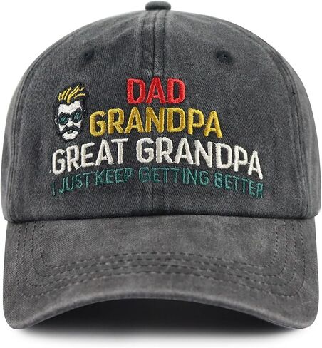 قبعة Dad Grandpa Great Grandpa للرجال، قبعة بيسبول مضحكة قابلة للتعديل من القطن المطرزة لهدايا بابا الجد in Kuwait