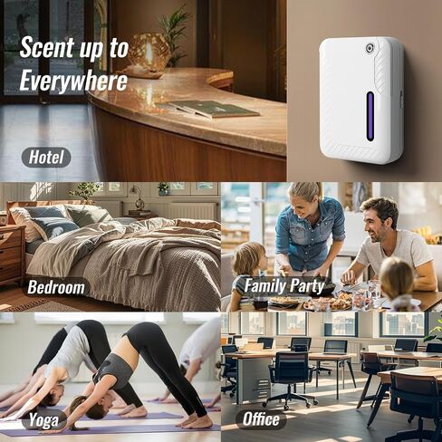 LACIDOLL Smart Scent Air Machine for Home, Bluetooth Waterless Essential Oil Diffuser with Cold Air Tech 250ML, 1500 sq. ft Coverage Scent Diffuser for Large Room, Office, Spa, White in Saudi Arabia