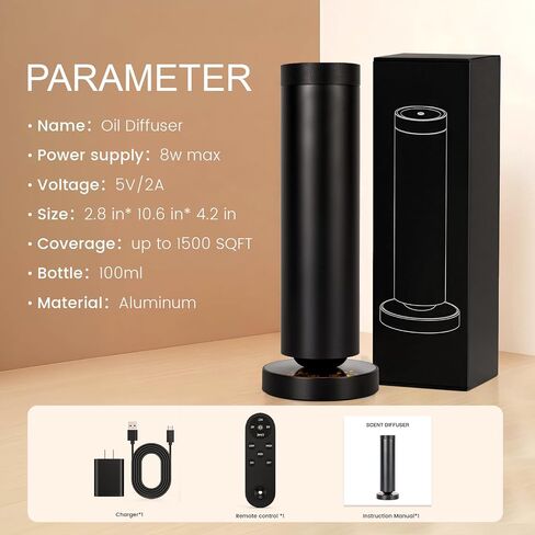 Cold Air Waterless Diffuser, Hotel Collection Diffuser, Waterless Essential Oil Diffuser for Homes, Offices, Covers 1000 Sq Ft, Remote Control (Fragrance Not Included) in Saudi Arabia
