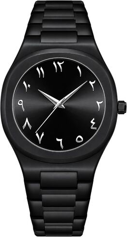 Gosasa Fashion Men's Quartz Watch with Middle Eastern Arabic Numeral Dial Design Stylish Stainless Steel Waterproof Business Casual Wristwatch in Kuwait
