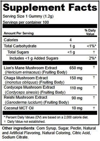 Shrumfuzed Miniz - Proprietary Nootropic Gummy - Now with New Improved Taste - Lion's Mane, Reishi, Chaga, Cordycep, and Proprietary Nootropic Mushroom Blend (100pk, Royal Razz) in Saudi Arabia