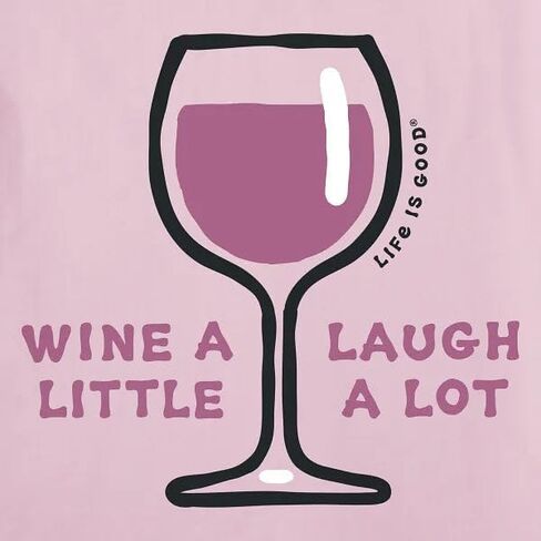 Life is Good Women's Wine A Laugh Little A Lot Short Sleeve Crusher-LITE Vee in Kuwait