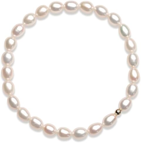 Pearl Stretch Bracelet 5-6mm AA-grade Oval Pearl Bracelet for Women Size 6.7" in Saudi Arabia