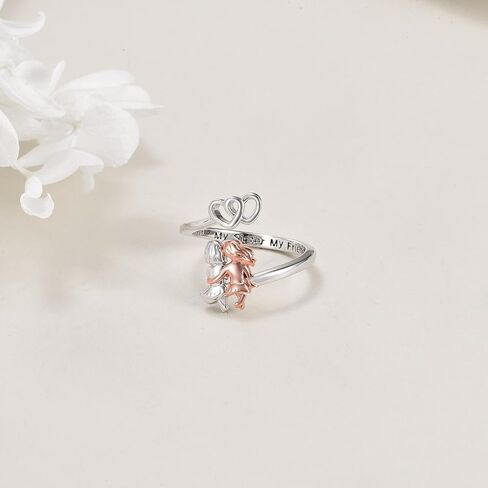 Sisters Ring for Women Bestie BFF Best Friend Ring Adjustable Size 7 Sisters Friendship Jewelry Gifts for Birthday Christmas Graduation in Saudi Arabia