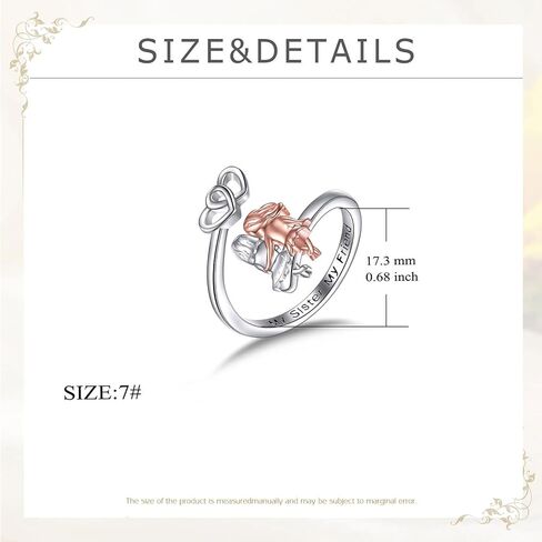 Sisters Ring for Women Bestie BFF Best Friend Ring Adjustable Size 7 Sisters Friendship Jewelry Gifts for Birthday Christmas Graduation in Saudi Arabia