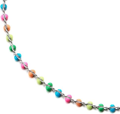 Colorful Enamel Bead Anklet Adjustable Dainty Chain Beach Jewelry Summer Barefoot Accessory in Kuwait