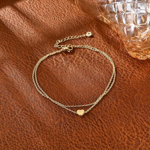 Gold Ankle Bracelets for Women, 14K Waterproof Gold Plated Anklets Set, Layered Gold Ankle Bracelets for Women Jewelry Gift in Kuwait