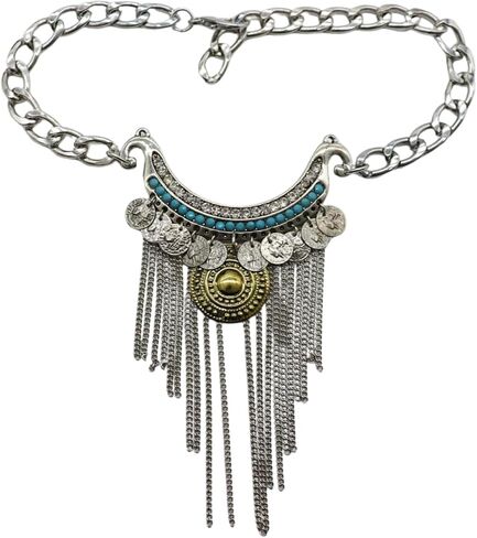 Boot Bracelet Set for Women 2-Pack Silver Boot Chains, Adjustable Size Fit Turquoise Blue Bead Bar, Coin Medallion & Fringe – Cowgirl Western Boot Jewelry, Gift-Ready BC23 in Saudi Arabia
