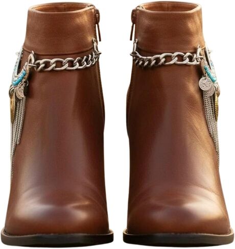 Boot Bracelet Set for Women 2-Pack Silver Boot Chains, Adjustable Size Fit Turquoise Blue Bead Bar, Coin Medallion & Fringe – Cowgirl Western Boot Jewelry, Gift-Ready BC23 in Saudi Arabia