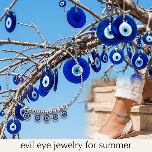Heart/Evil Eye Anklet Bracelet Beach Ankle Bracelet Foot Jewelry Gifts for Women in Saudi Arabia