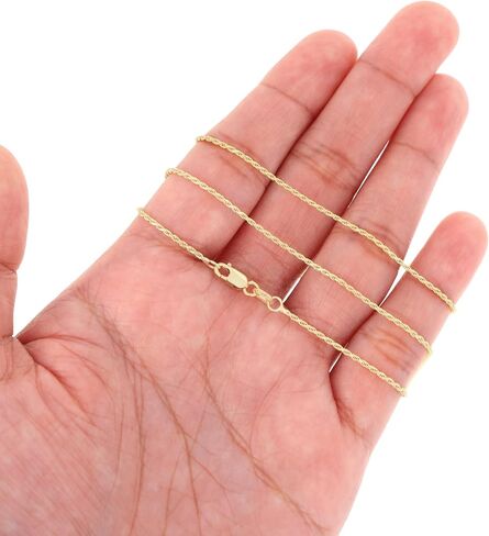 Nuragold 10K الذهب الأصفر الحقيقي 1 مم الصلبة حبل سلسلة قطع الماس سوار أو خلخال (7 "-9") مجوهرات إيطالية للرجال والنساء in Kuwait