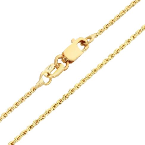 Nuragold 10K الذهب الأصفر الحقيقي 1 مم الصلبة حبل سلسلة قطع الماس سوار أو خلخال (7 "-9") مجوهرات إيطالية للرجال والنساء in Kuwait