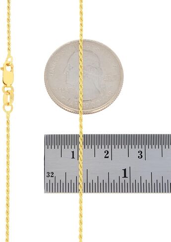 Nuragold 10K الذهب الأصفر الحقيقي 1 مم الصلبة حبل سلسلة قطع الماس سوار أو خلخال (7 "-9") مجوهرات إيطالية للرجال والنساء in Kuwait