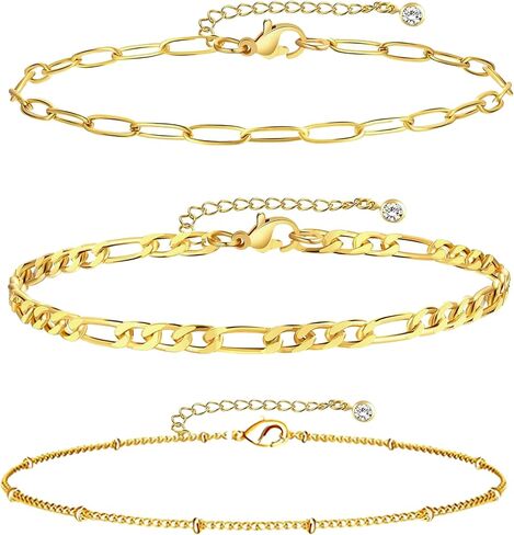 Dainty Gold Shell Pearl Ankle Bracelets for Women, Trendy Anklet Stack Charm Bracelet Adjustable Chain Summer Ocean Beach Accessories Fashion Jewelry Gift in Kuwait