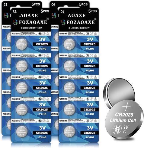 CR2025 Battery 40 Pack, CR2025 3V Lithium Battery, 10-Year Shelf Life Leak-Proof DL2025 ECR2025 BR2025 CR 2025 Batteries for Key Fob Coin Cell in Kuwait
