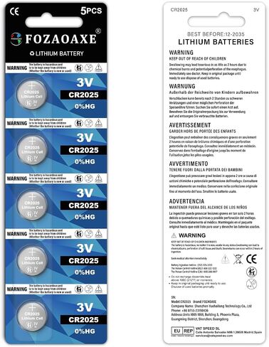 CR2025 Battery 40 Pack, CR2025 3V Lithium Battery, 10-Year Shelf Life Leak-Proof DL2025 ECR2025 BR2025 CR 2025 Batteries for Key Fob Coin Cell in Kuwait
