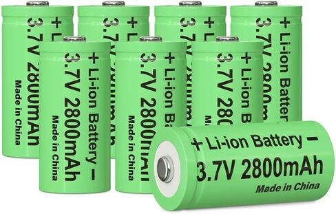 4 Pack Ni-MH Rechargeable 1634 Batteries, 2800mAh Green Button Top 16x34mm for Flashlights, Small Fans & Power Banks in Saudi Arabia