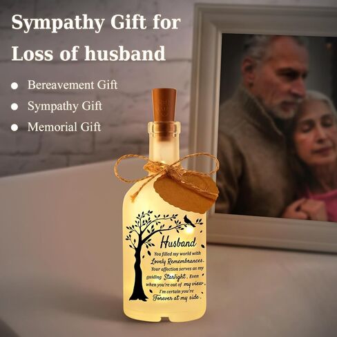 Memorial Gifts for Loss of Husband, Loss of Husband Sympathy Gift, In Memory of Husband, Bereavement Condolences Gift for Loss, Sympathy Decorative Bottle Jar Lighting in Saudi Arabia